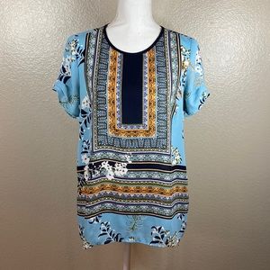 DR2 Blue Short Sleeve Blouse Size S